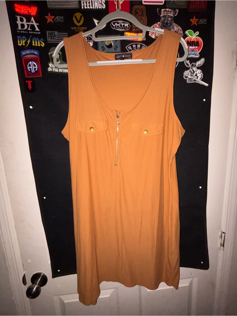 Sleeveless Rust Orange Tank Dress